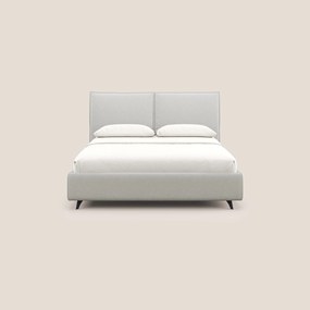 Nives letto imbottito contenitore sfoderabile in microfibra velluto impermeabile T09 panna