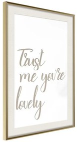 Poster  Compliment  Cornice Quadri Cornice d'oro con passe-partout, Larghezza x Altezza Home decor 20x30