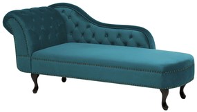 Chaise longue sinistra in velluto verde acqua NIMES Beliani