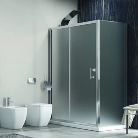 Doccia 100x70 angolare con scorrevole vetro opaco anticalcare KF5000S - KAMALU