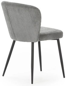 Set di 4 sedie da pranzo in velluto a coste grigio Megan - Marckeric