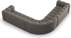 Divano angolare componibile grigio scuro con rivestimento in ciniglia Lupine – Micadoni