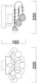 Brilagi - Applique CRYSTAL 1xE14/60W/230V oro