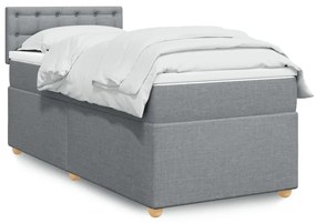 Giroletto A Molle Con Materasso Grigio Chiaro 90x190 Cm Tessuto /