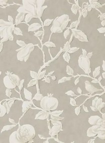 Tapete Magnolia & Pomegranate von Sanderson - Silver/ Linen