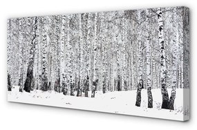 Quadro stampa su tela Alberi di neve invernali 100x50 cm