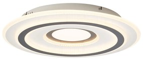 Plafoniera di design bianca con cerchi grigio scuro con LED dimmerabile - Taylor