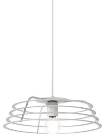Lampadario Design Ra bianco paralume bianco E27 Ø60cm