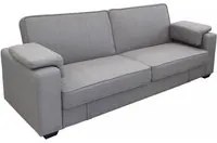 Divano Letto 3 posti in Tessuto cm 228x85x89 - DELTA Colore: Grigio chiaro