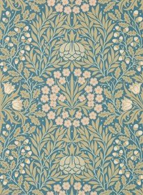 Morris & Co Carta da parati Daisy & Oak - Powder Blue/ Blush