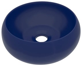 Lavandino Lusso Rotondo Blu Scuro Opaco 40x15 cm in Ceramica
