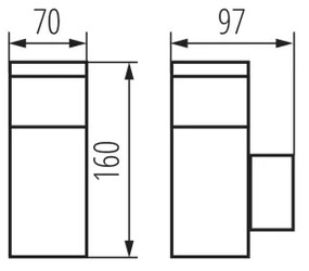 Kanlux 38761-Applique da esterno con presa DASTEN 1xG9/11W/230V IP44 nero