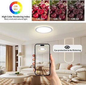 Brilagi - Plafoniera da bagno LED ultra sottile LED/18W/230V Ø 30 cm argento IP54