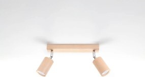 Lampada da Parete 2xGU10 Orientabile in Legno Naturale BERG