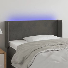 Testiera A Led Grigio Scuro 103x16x78/88 Cm İn Velluto /