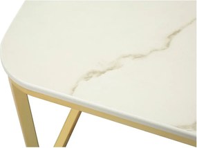 Set di tavolini da salotto color crema/dorati con effetto marmo 2 pz 50x70 cm Beauty – Mauro Ferretti
