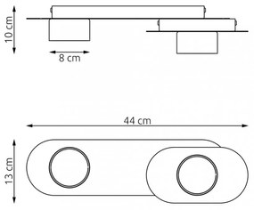 Lampada da soffitto in acciaio STILO 2 nera da interno 2xGX53 Colore del corpo Nero