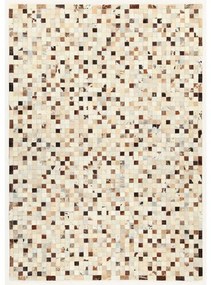 Tappeto Leath patchwork in cuoio grigio  beige, L 200 x L 140 cm