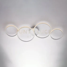 Plafoniera in metallo e alluminio laccato bianco con led integrato ...