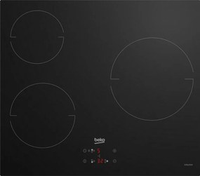Beko - piano cottura a induzione 60cm 3 fuochi 5900w nero - hii63400mt
