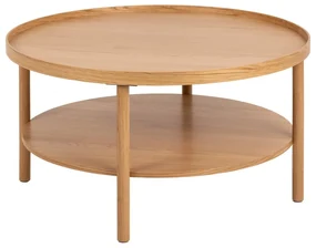 Tavolino rotondo in colore naturale con effetto rovere ø 80 cm Banbury - Actona