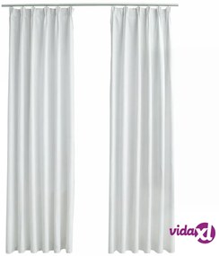 vidaXL Tende Oscuranti con Ganci 2 pz Avorio 140x175 cm