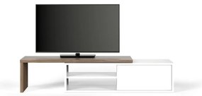 Tavolo TV bianco con dettagli in legno di noce Move - TemaHome