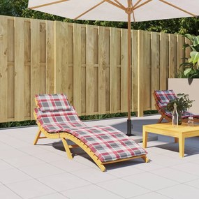 Cuscino Per Lettino A Quadri Rossi 186x58x3cm İn Tessuto Oxford /
