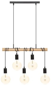 Atmosphera - Lampadario a sospensione con filo JAKE 5xE27/40W/230V pino