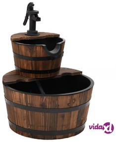 vidaXL Fontana d'Acqua con Pompa 44,5x44,5x58 cm Legno Massello Abete