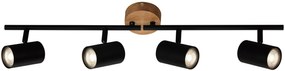 Faretto decorativo senza fonte luminosa WOOD&STYLE GU10 4 luci