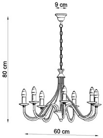 Lampadario a sospensione con catena MINERWA 7 7xE14/40W/230V nero