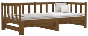 Dormeuse Estraibile Miele 2x(90x190) cm Legno Massello di Pino