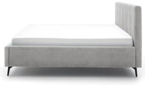 Letto matrimoniale imbottito grigio chiaro con contenitore con rete inclusa 180x200 cm Lizzano – Meise Möbel