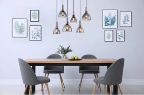 Globo 15550-6H - Lampadario sospeso MATTEA 6xE27/6W/230V nero/fumé