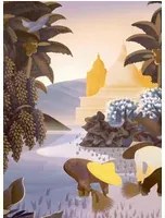 Arte International Carta da parati panoramica Hills Of Sapa - Twilight