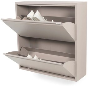 Scarpiera in metallo grigio-beige Billy - Spinder Design