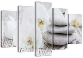 Quadro Multipannello Pietre termali Zen Orchid  Dimensioni Tappeti 100x70