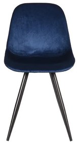 Sedie da pranzo in velluto blu scuro in set di 2 pezzi Capri - LABEL51