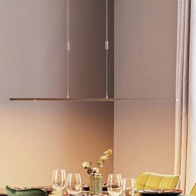 Lampada a sospensione Quitani LED Tolu, nichel, lunghezza 178 cm