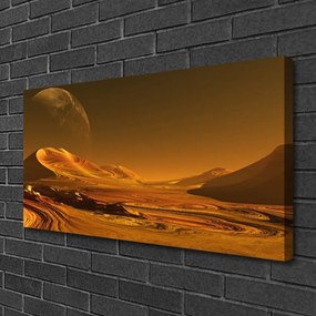 Quadro stampa su tela Paesaggio del cosmo del deserto 100x50 cm