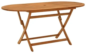 Tavolo da giardino pieghevole 160x85x75cm massello di eucalipto