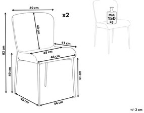 Set di 2 sedie tessuto grigio scuro ADA Beliani