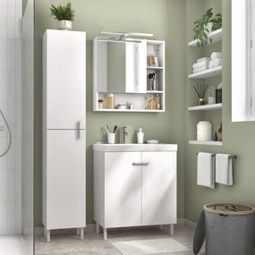 Mobile sottolavabo e lavabo Easy per vasca a sinistra bianco L 70 x H 80 x P 40 cm, 2 ante
