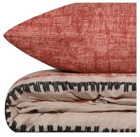 Biancheria da letto matrimoniale color rosso mattone e marrone in cotone Renforcé 240x220 cm Felix - Mijolnir