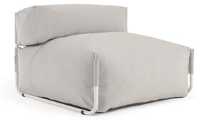 Kave Home - Pouf divano modulare schienale 100%outdoor Square grigio chiaro alluminio bianco 101x101cm