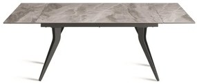 Tavolo allungabile 240 cm THOR con base metallo e piano effetto Marmo Grigio