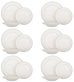 Set piatti Stardust in new bone china, da 18 pezzi