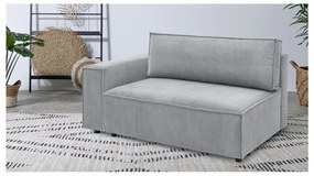 Modulo divano in velluto a coste grigio chiaro, angolo sinistro Nihad modular - Bobochic Paris