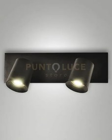 Modo  spot nero 2 luci alluminio spazzolato orientabile  attacco gu...